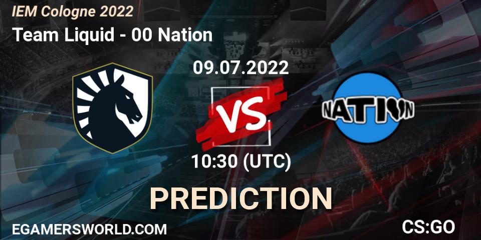 Prognose für das Spiel Team Liquid VS 00 Nation. 09.07.2022 at 10:30. Counter-Strike (CS2) - IEM Cologne 2022
