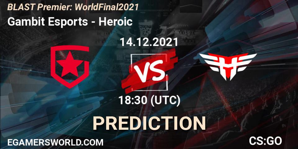 Prognose für das Spiel Gambit Esports VS Heroic. 14.12.21. CS2 (CS:GO) - BLAST Premier: World Final 2021
