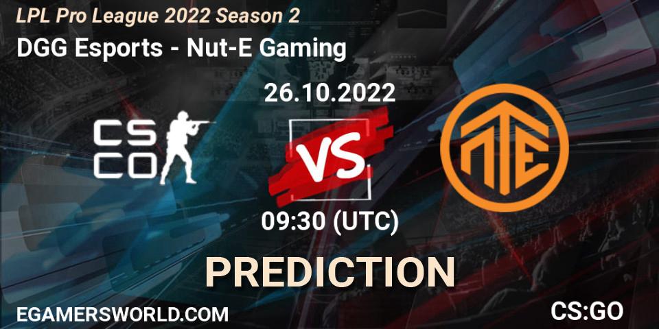 Prognose für das Spiel DGG Esports VS Nut-E Gaming. 26.10.22. CS2 (CS:GO) - LPL Pro League 2022 Season 2