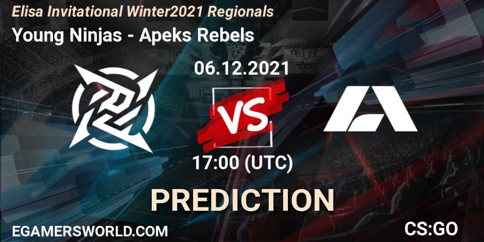 Prognose für das Spiel Young Ninjas VS Apeks Rebels. 06.12.21. CS2 (CS:GO) - Elisa Invitational Winter 2021 Regionals