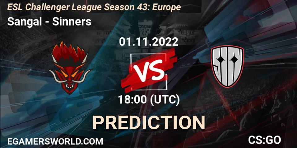 Prognose für das Spiel Sangal VS Sinners. 01.11.2022 at 18:00. Counter-Strike (CS2) - ESL Challenger League Season 43: Europe