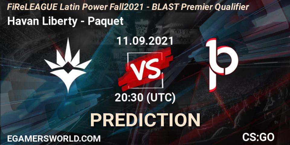 Prognose für das Spiel Havan Liberty VS Paquetá. 11.09.2021 at 21:00. Counter-Strike (CS2) - FiReLEAGUE Latin Power Fall 2021 - BLAST Premier Qualifier