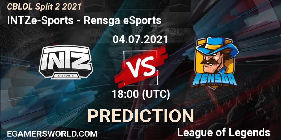 Prognose für das Spiel INTZ e-Sports VS Rensga eSports. 04.07.21. LoL - CBLOL Split 2 2021