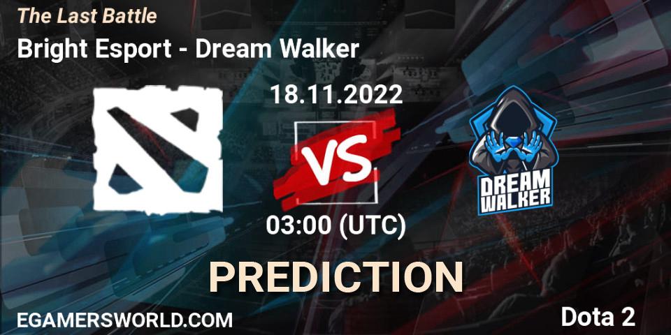 Prognose für das Spiel NerdRig VS Dream Walker. 18.11.2022 at 03:00. Dota 2 - The Last Battle