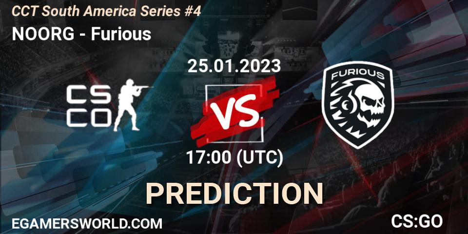 Prognose für das Spiel NOORG VS Furious. 25.01.2023 at 17:00. Counter-Strike (CS2) - CCT South America Series #4
