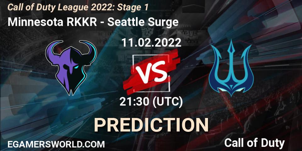 Prognose für das Spiel Minnesota RØKKR VS Seattle Surge. 11.02.22. Call of Duty - Call of Duty League 2022: Stage 1