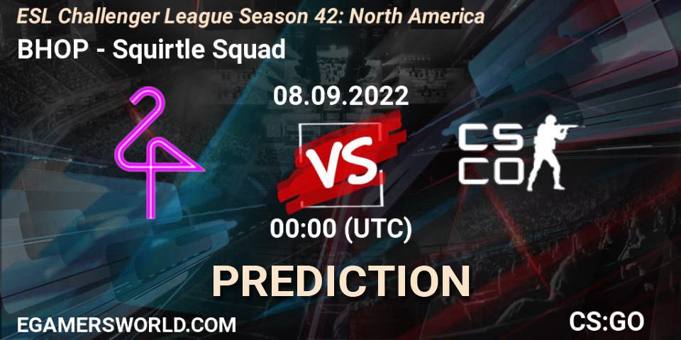 Prognose für das Spiel BHOP VS Squirtle Squad. 06.09.2022 at 00:00. Counter-Strike (CS2) - ESL Challenger League Season 42: North America