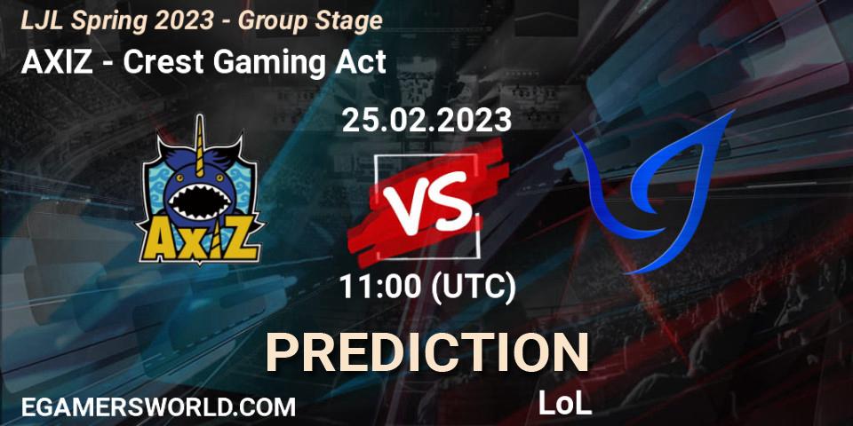Prognose für das Spiel AXIZ VS Crest Gaming Act. 25.02.23. LoL - LJL Spring 2023 - Group Stage