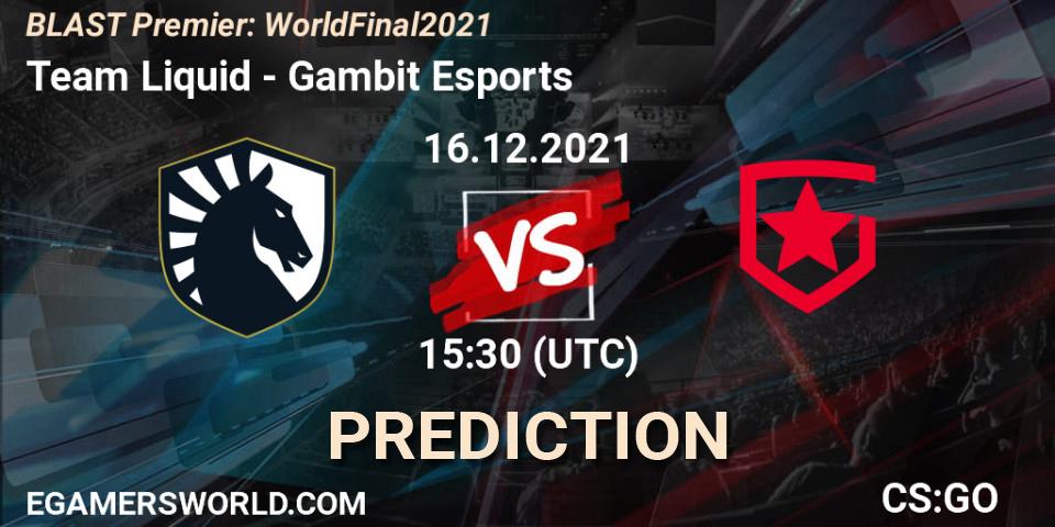 Prognose für das Spiel Team Liquid VS Gambit Esports. 16.12.21. CS2 (CS:GO) - BLAST Premier: World Final 2021
