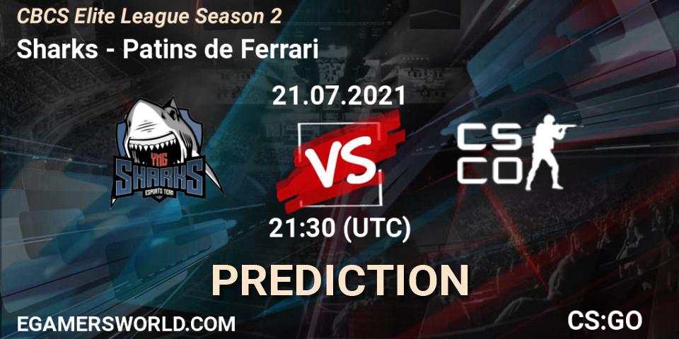 Prognose für das Spiel Sharks VS Patins de Ferrari. 21.07.2021 at 21:30. Counter-Strike (CS2) - CBCS Elite League Season 2