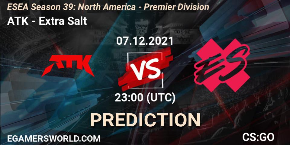 Prognose für das Spiel ATK VS Extra Salt. 07.12.21. CS2 (CS:GO) - ESEA Season 39: North America - Premier Division