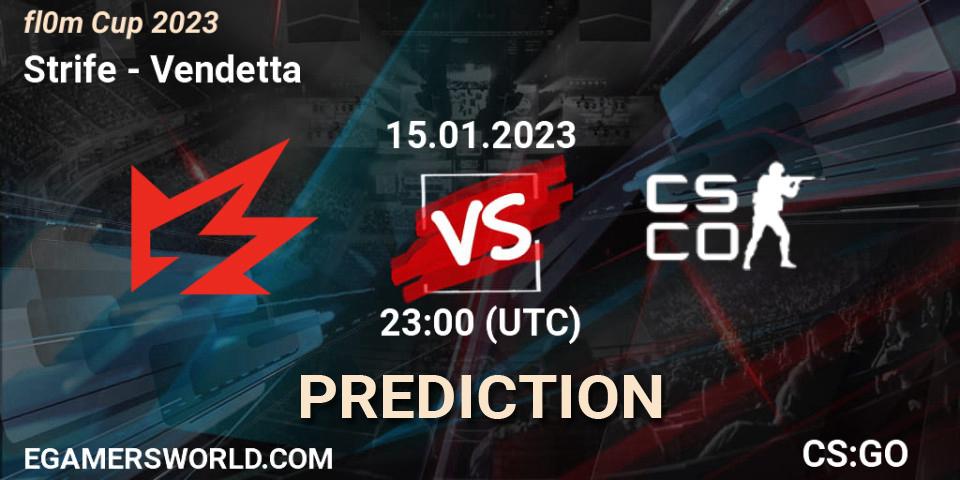 Prognose für das Spiel Strife VS Vendetta. 16.01.2023 at 00:00. Counter-Strike (CS2) - fl0m Cup 2023