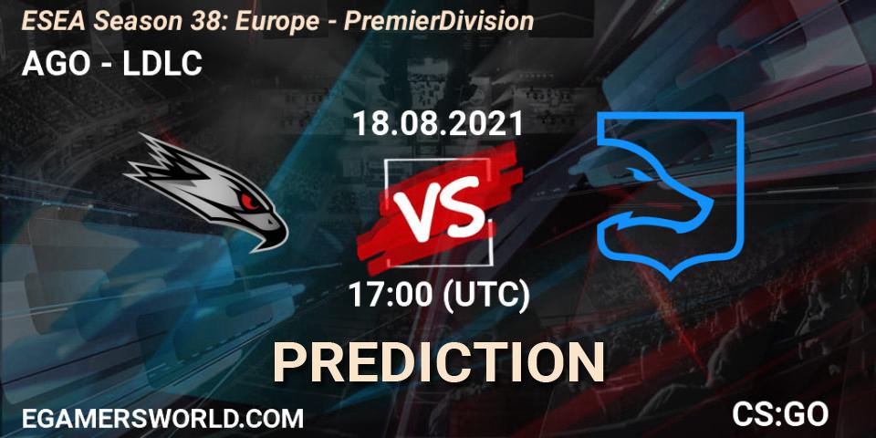 Prognose für das Spiel AGO VS LDLC. 18.08.21. CS2 (CS:GO) - ESEA Season 38: Europe Premier