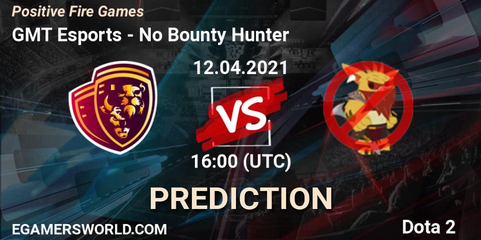 Prognose für das Spiel GMT Esports VS No Bounty Hunter. 12.04.21. Dota 2 - Positive Fire Games