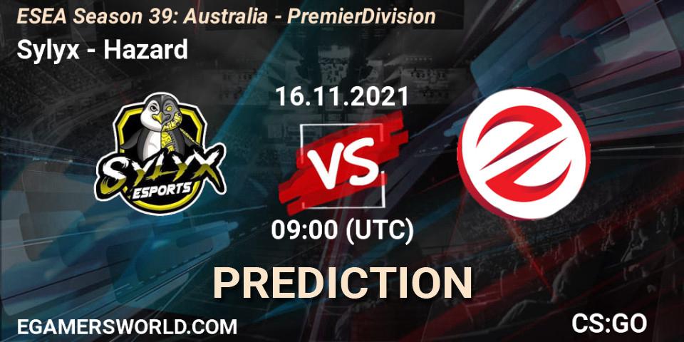 Prognose für das Spiel Sylyx VS Hazard. 16.11.21. CS2 (CS:GO) - ESEA Season 39: Australia - Premier Division