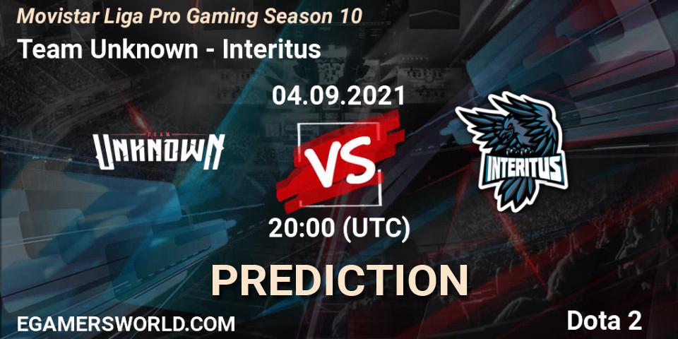 Prognose für das Spiel Team Unknown VS Interitus. 09.09.2021 at 00:29. Dota 2 - Movistar Liga Pro Gaming Season 10