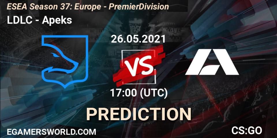 Prognose für das Spiel LDLC VS Apeks. 26.05.2021 at 17:00. Counter-Strike (CS2) - ESEA Season 37: Europe - Premier Division