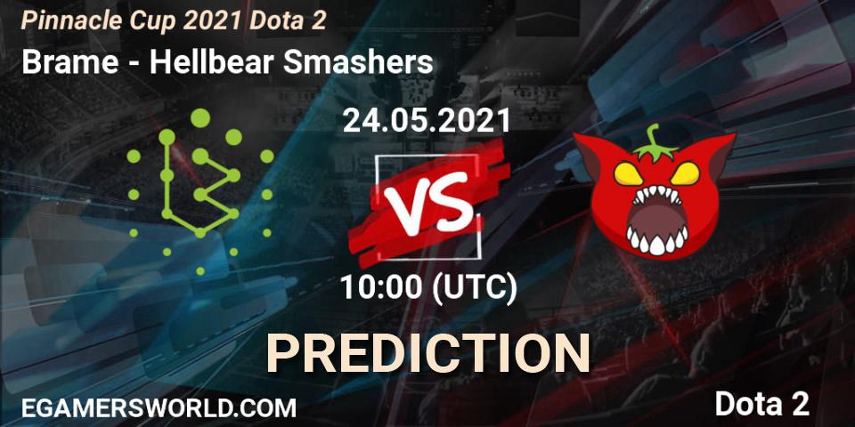 Prognose für das Spiel Brame VS Hellbear Smashers. 24.05.2021 at 10:05. Dota 2 - Pinnacle Cup 2021 Dota 2