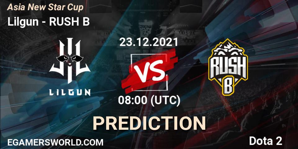 Prognose für das Spiel Lilgun VS RUSH B. 23.12.2021 at 07:28. Dota 2 - Asia New Star Cup