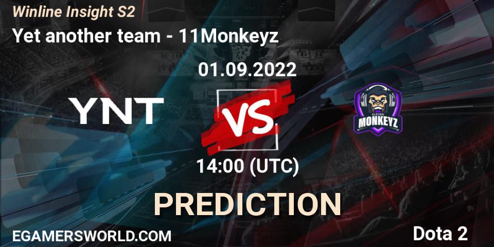 Prognose für das Spiel YNT VS 11Monkeyz. 01.09.2022 at 12:11. Dota 2 - Winline Insight S2