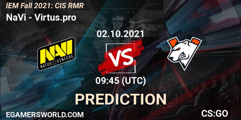 Prognose für das Spiel NaVi VS Virtus.pro. 02.10.21. CS2 (CS:GO) - IEM Fall 2021: CIS RMR