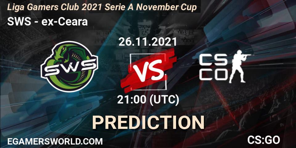 Prognose für das Spiel SWS VS ex-Ceara. 26.11.2021 at 21:00. Counter-Strike (CS2) - Liga Gamers Club 2021 Serie A November Cup