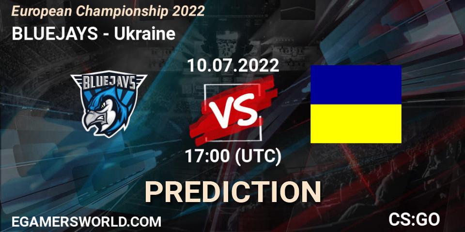 Prognose für das Spiel BLUEJAYS VS Ukraine. 10.07.22. CS2 (CS:GO) - European Championship 2022