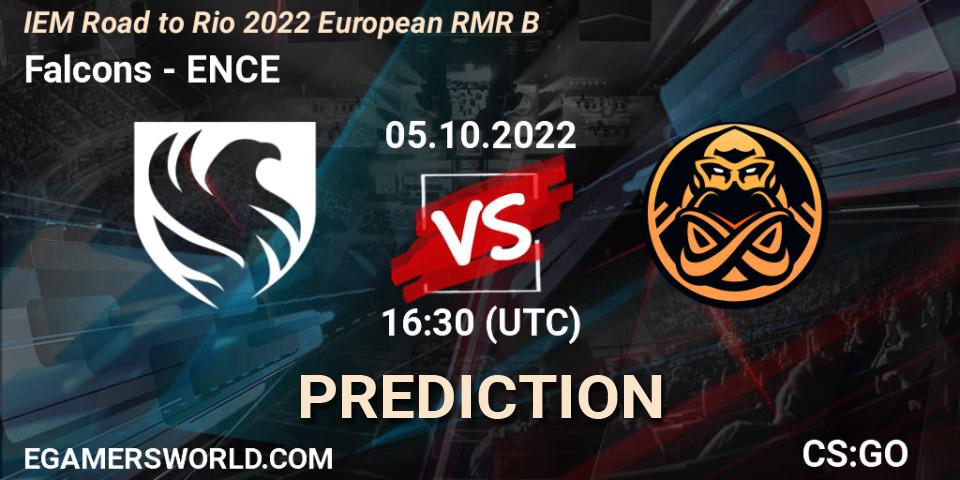 Prognose für das Spiel Falcons VS ENCE. 05.10.2022 at 16:45. Counter-Strike (CS2) - IEM Road to Rio 2022 European RMR B