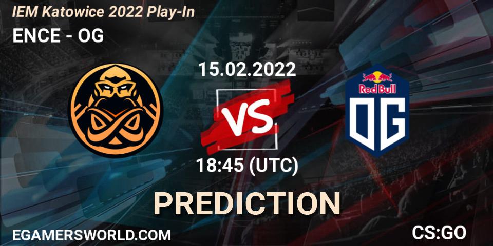 Prognose für das Spiel ENCE VS OG. 15.02.2022 at 18:45. Counter-Strike (CS2) - IEM Katowice 2022 Play-In