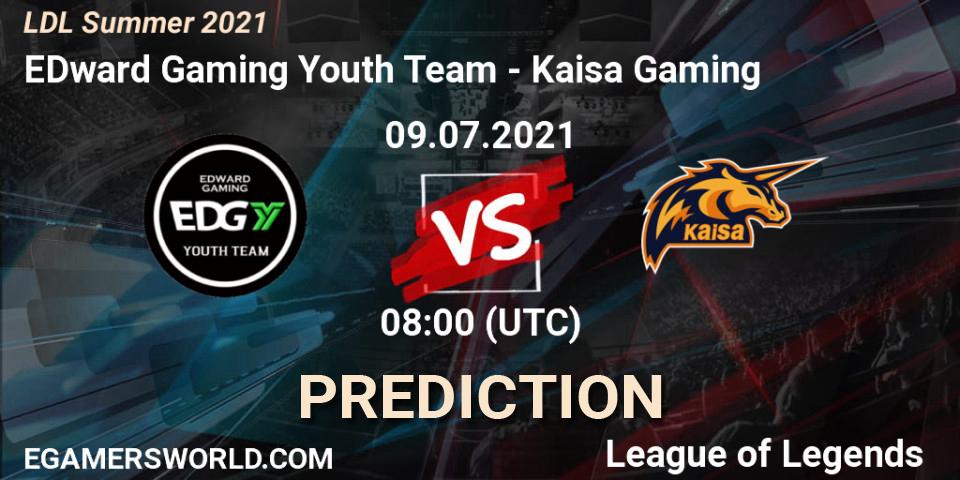Prognose für das Spiel EDward Gaming Youth Team VS Kaisa Gaming. 09.07.2021 at 08:00. LoL - LDL Summer 2021
