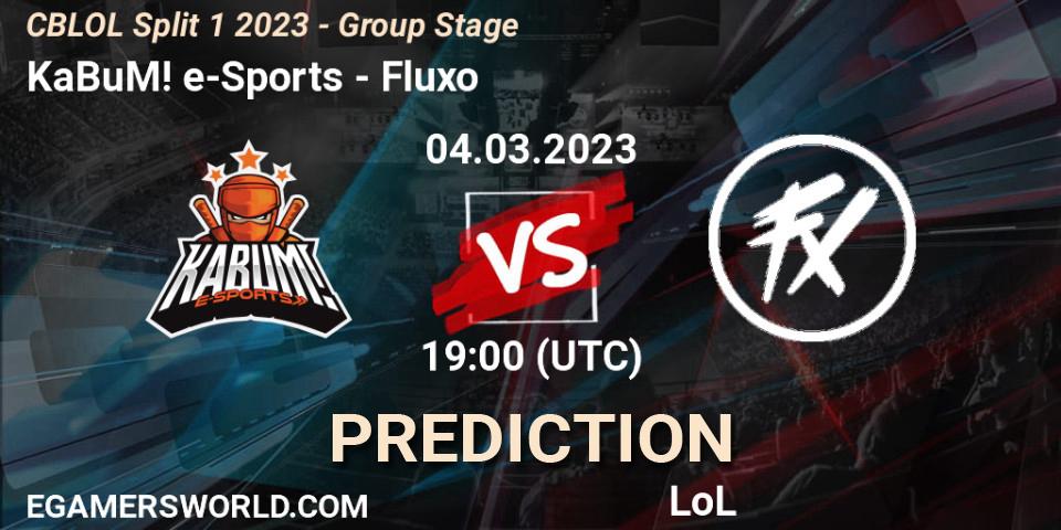 Prognose für das Spiel KaBuM! e-Sports VS Fluxo. 04.03.2023 at 20:10. LoL - CBLOL Split 1 2023 - Group Stage