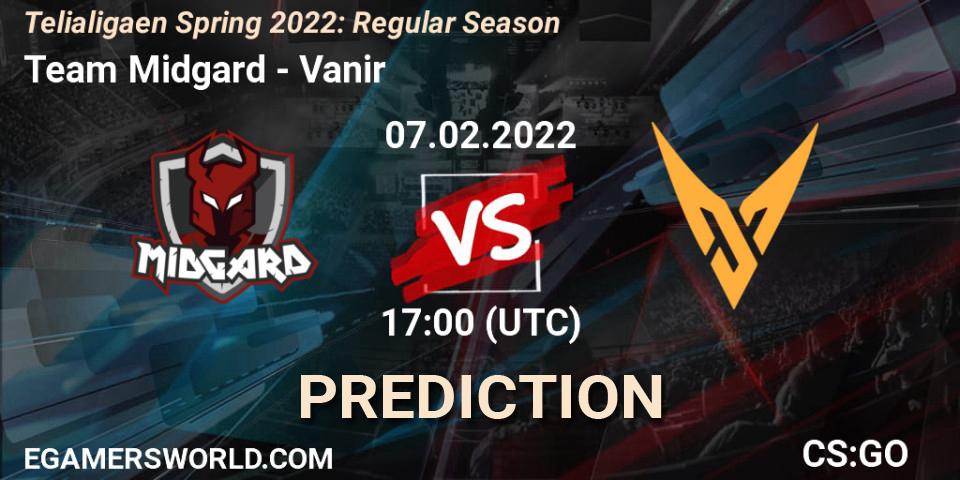 Prognose für das Spiel Team Midgard VS Vanir. 07.02.2022 at 17:00. Counter-Strike (CS2) - Telialigaen Spring 2022: Regular Season