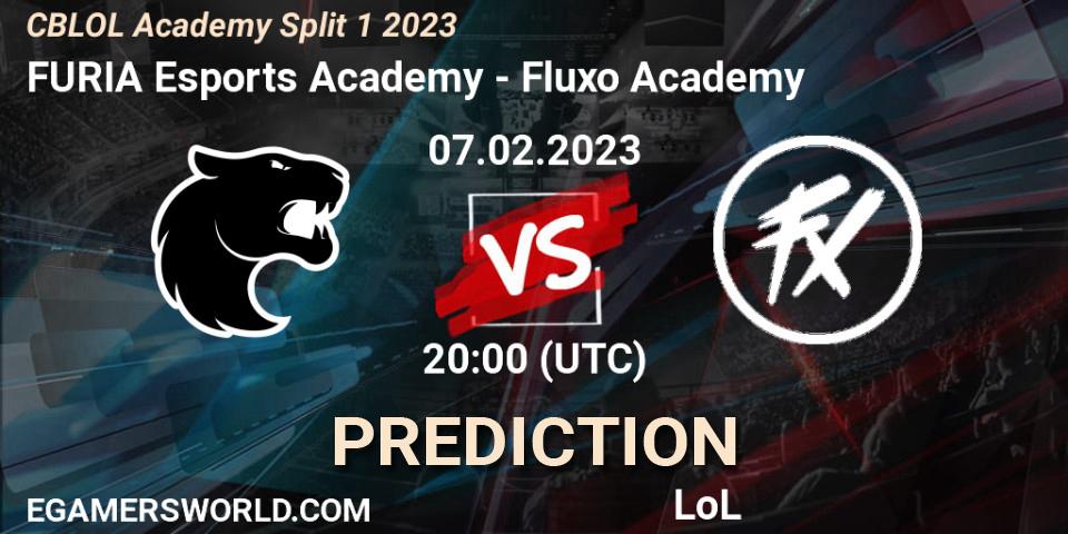 Prognose für das Spiel FURIA Esports Academy VS Fluxo Academy. 07.02.23. LoL - CBLOL Academy Split 1 2023