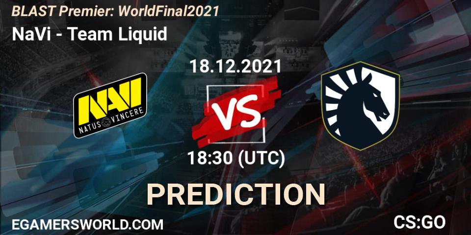 Prognose für das Spiel NaVi VS Team Liquid. 18.12.2021 at 18:40. Counter-Strike (CS2) - BLAST Premier: World Final 2021