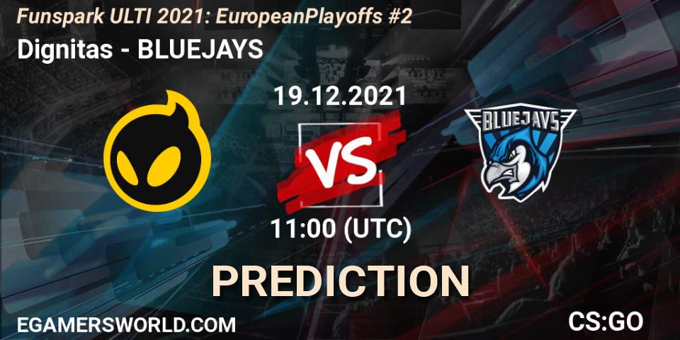 Prognose für das Spiel Dignitas VS BLUEJAYS. 19.12.21. CS2 (CS:GO) - Funspark ULTI 2021: European Playoffs #2