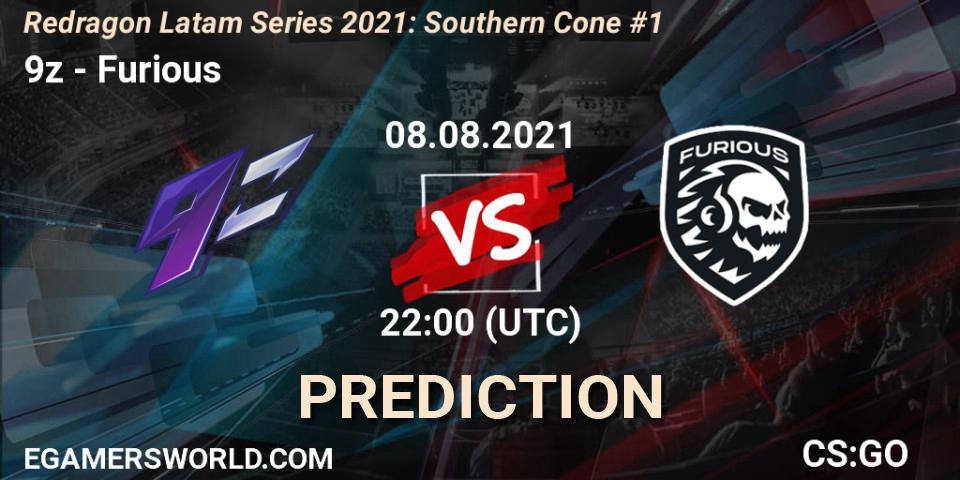 Prognose für das Spiel 9z VS Furious. 08.08.21. CS2 (CS:GO) - Redragon Latam Series 2021: Southern Cone #1