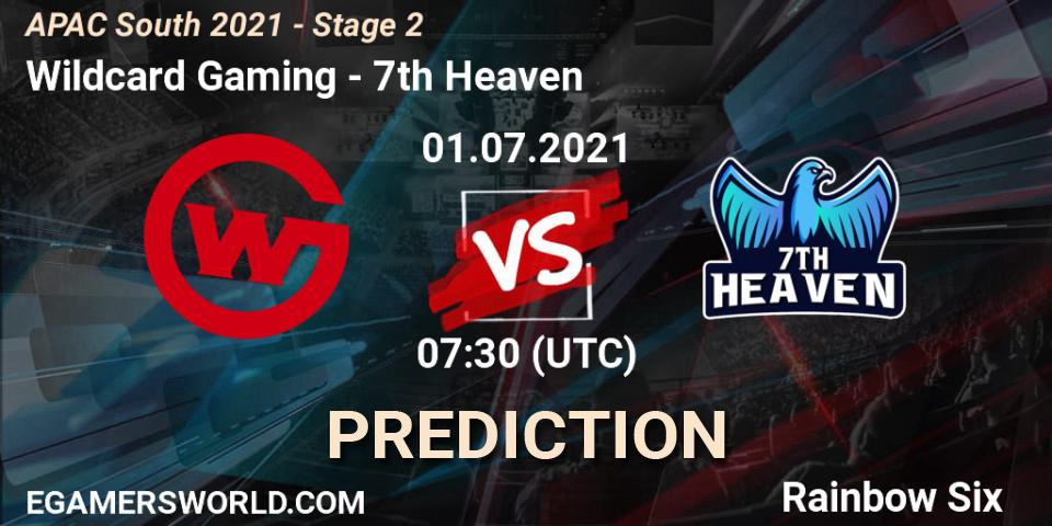 Prognose für das Spiel Wildcard Gaming VS 7th Heaven. 01.07.21. Rainbow Six - APAC South 2021 - Stage 2