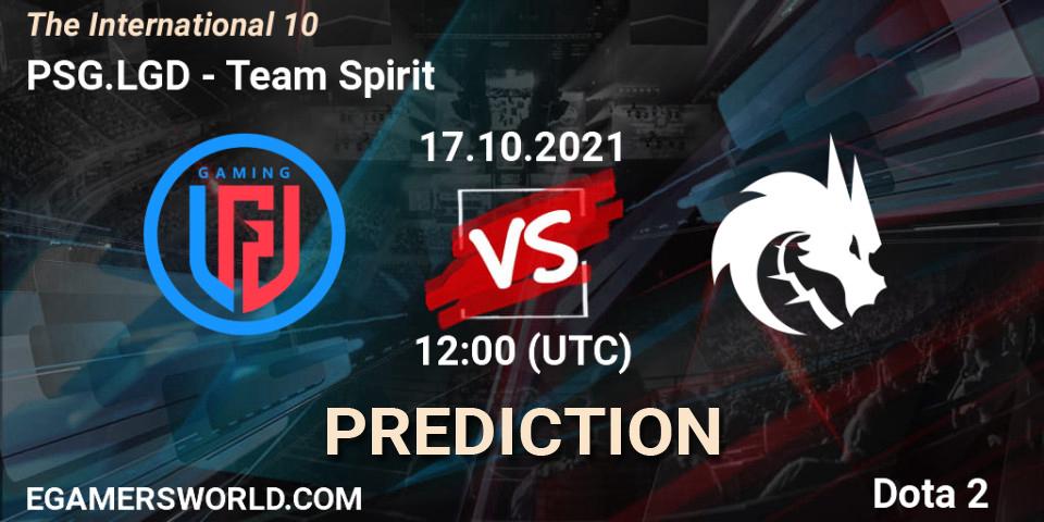 Prognose für das Spiel PSG.LGD VS Team Spirit. 17.10.2021 at 12:14. Dota 2 - The Internationa 2021