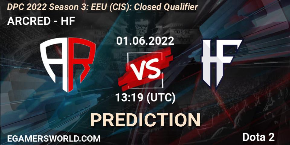 Prognose für das Spiel ARCRED VS HF. 01.06.2022 at 13:19. Dota 2 - DPC 2022 Season 3: EEU (CIS): Closed Qualifier