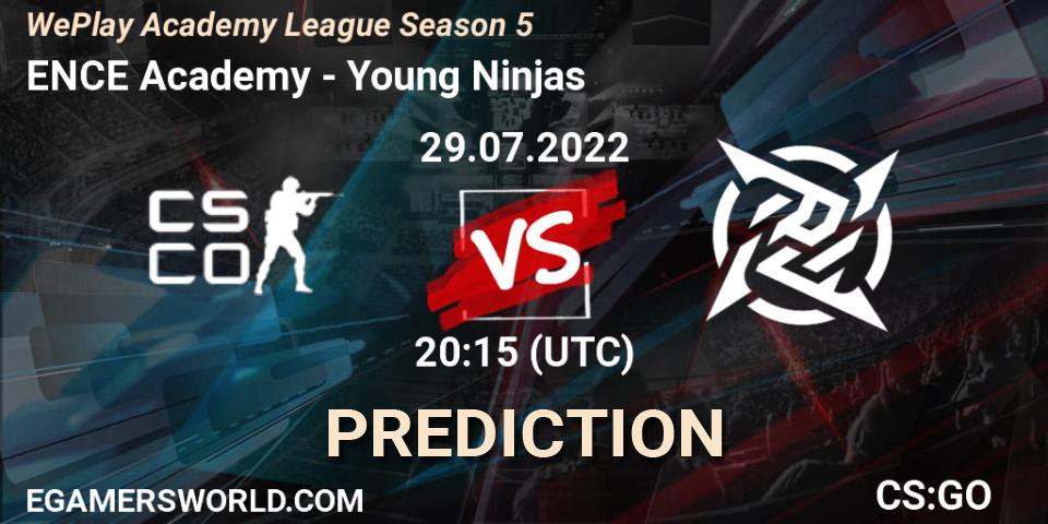Prognose für das Spiel ENCE Academy VS Young Ninjas. 29.07.2022 at 17:30. Counter-Strike (CS2) - WePlay Academy League Season 5