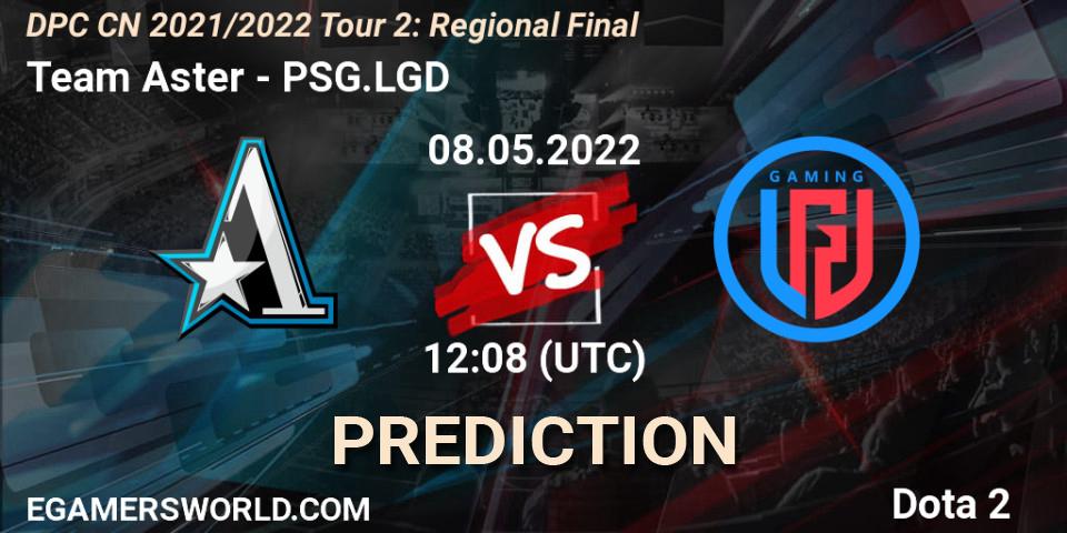 Prognose für das Spiel Team Aster VS PSG.LGD. 08.05.2022 at 12:08. Dota 2 - DPC CN 2021/2022 Tour 2: Regional Final