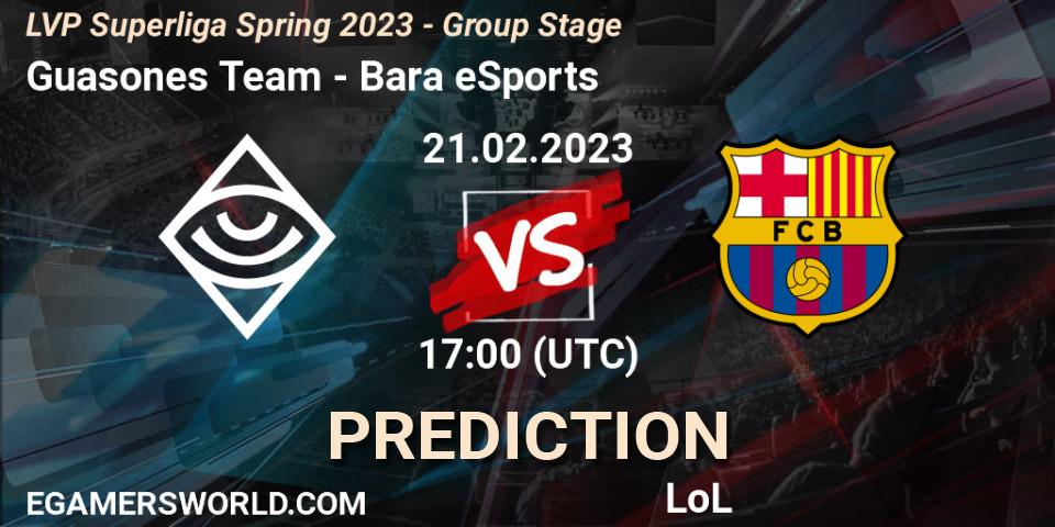 Prognose für das Spiel Guasones Team VS Barça eSports. 21.02.2023 at 19:00. LoL - LVP Superliga Spring 2023 - Group Stage
