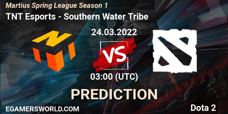 Prognose für das Spiel TNT Esports VS Southern Water Tribe. 24.03.2022 at 03:14. Dota 2 - Martius Spring League Season 1