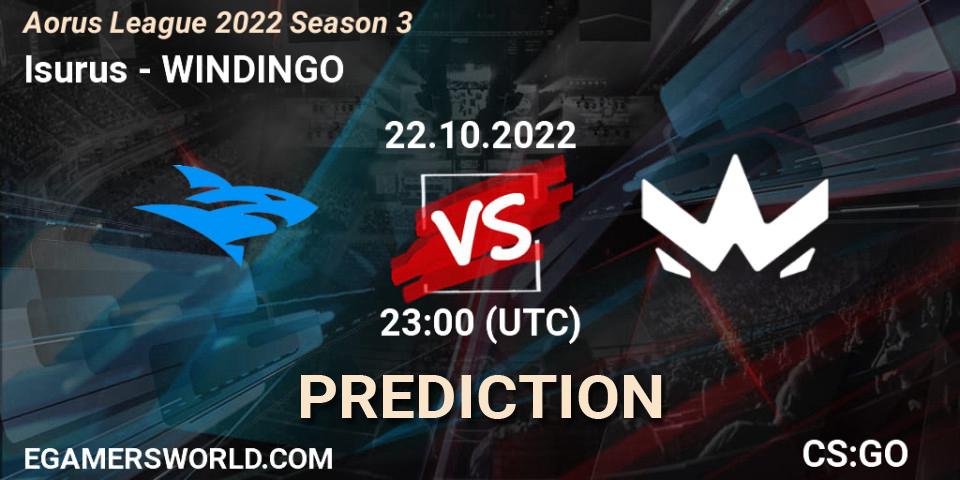 Prognose für das Spiel Isurus VS WINDINGO. 23.10.22. CS2 (CS:GO) - Aorus League 2022 Season 3