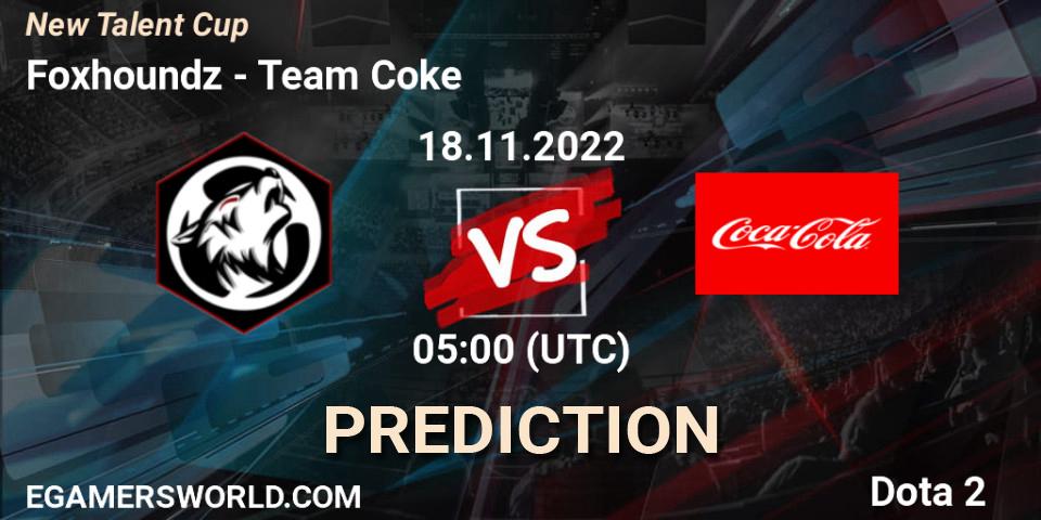 Prognose für das Spiel Foxhoundz VS Team Coke. 18.11.2022 at 05:51. Dota 2 - New Talent Cup