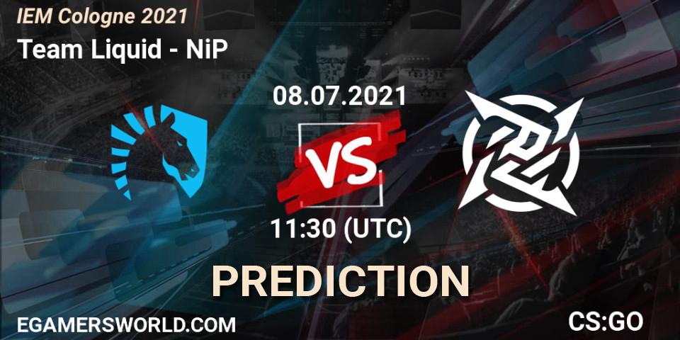 Prognose für das Spiel Team Liquid VS NiP. 08.07.2021 at 11:30. Counter-Strike (CS2) - IEM Cologne 2021