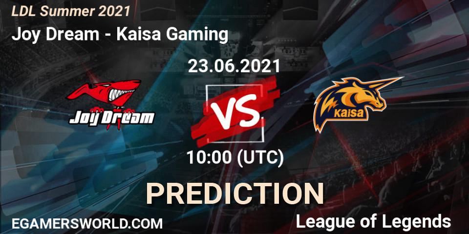 Prognose für das Spiel Joy Dream VS Kaisa Gaming. 23.06.2021 at 10:00. LoL - LDL Summer 2021