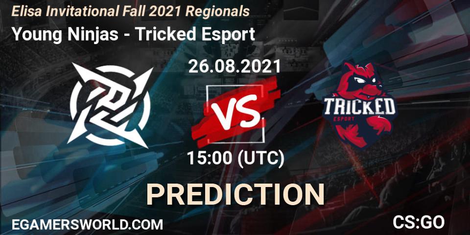 Prognose für das Spiel Young Ninjas VS Tricked Esport. 26.08.2021 at 18:00. Counter-Strike (CS2) - Elisa Invitational Fall 2021 Regionals