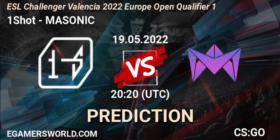 Prognose für das Spiel 1Shot VS MASONIC. 19.05.22. CS2 (CS:GO) - ESL Challenger Valencia 2022 Europe Open Qualifier 1