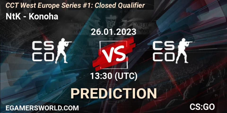 Prognose für das Spiel NtK VS Konoha. 26.01.23. CS2 (CS:GO) - CCT West Europe Series #1: Closed Qualifier